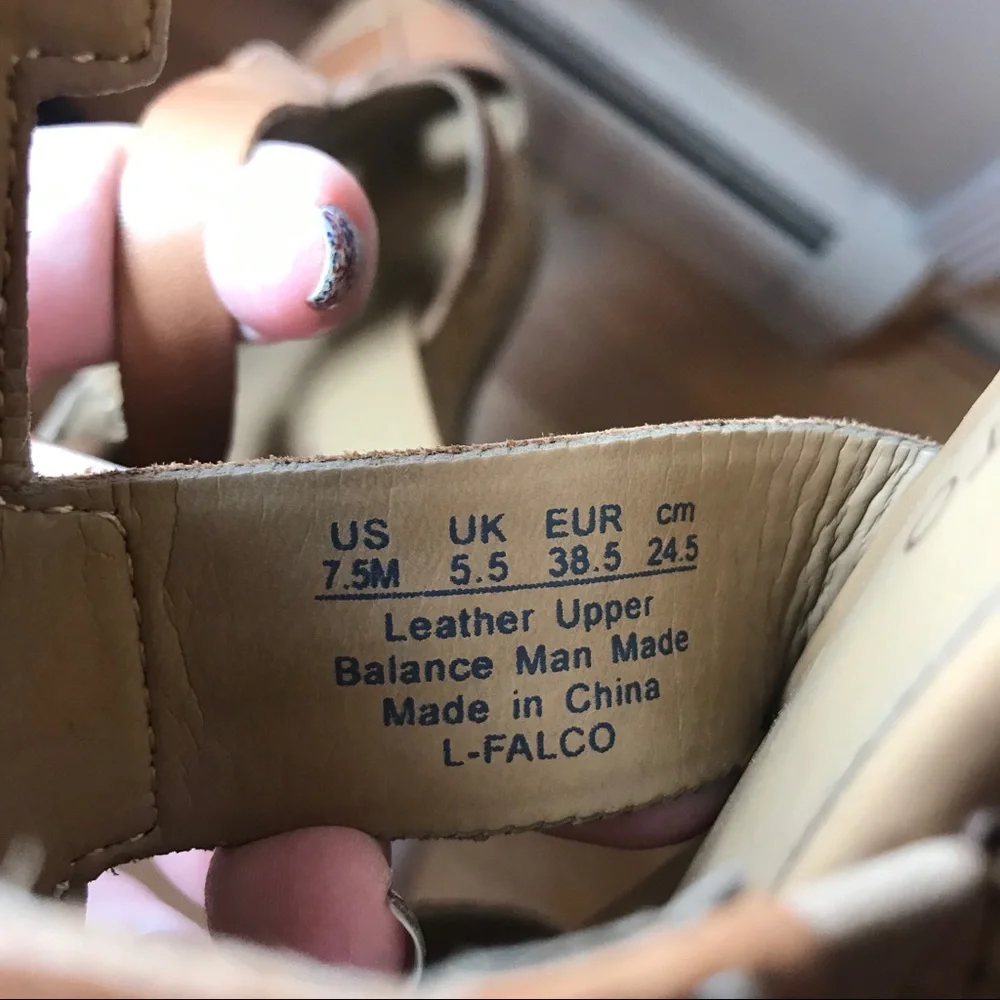 Franco Sarto Brown Leather Wedges 7.5 Falco Y2K